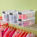 Sterilite 6-Pack Stackable Storage Bin with Lid, Clear Plastic Design, 18 Quart - Grand Goldman