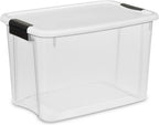 Sterilite 6-Pack Stackable Storage Bin with Lid, Clear Plastic Design, 18 Quart - Grand Goldman