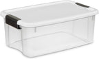 Sterilite 6-Pack Stackable Storage Bin with Lid, Clear Plastic Design, 18 Quart - Grand Goldman