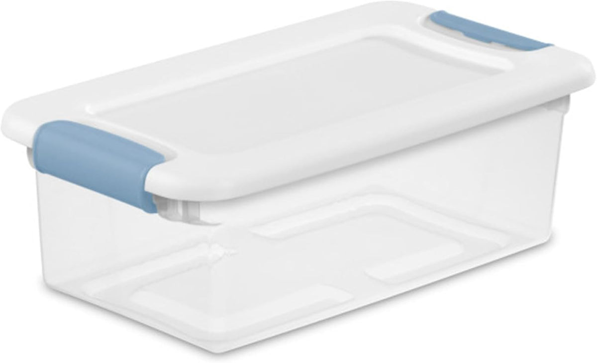 Sterilite 6-Pack Stackable Storage Bin with Lid, Clear Plastic Design, 25 Quart - Grand Goldman