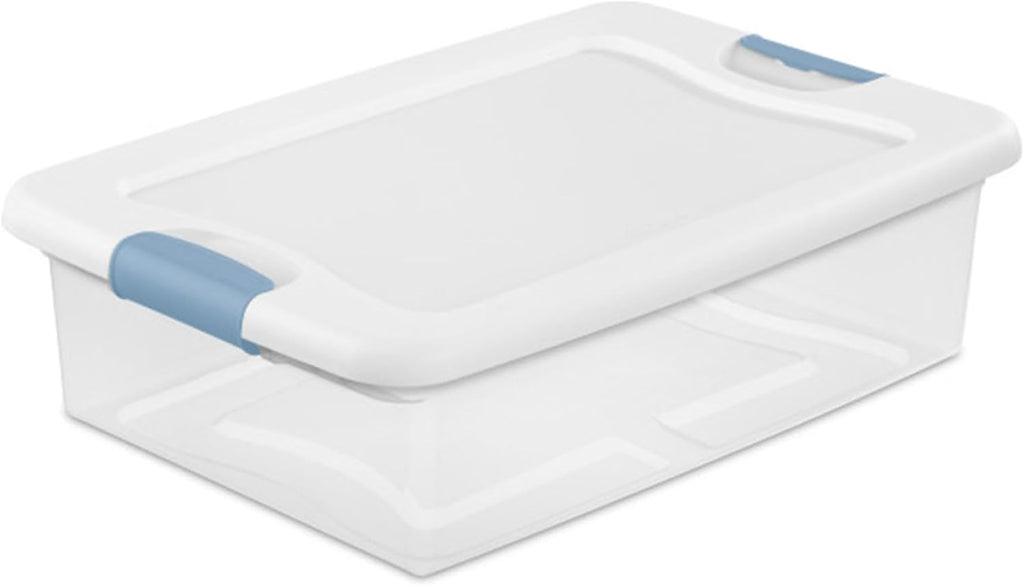 Sterilite 6-Pack Stackable Storage Bin with Lid, Clear Plastic Design, 25 Quart - Grand Goldman