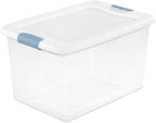 Sterilite 6-Pack Stackable Storage Bin with Lid, Clear Plastic Design, 25 Quart - Grand Goldman