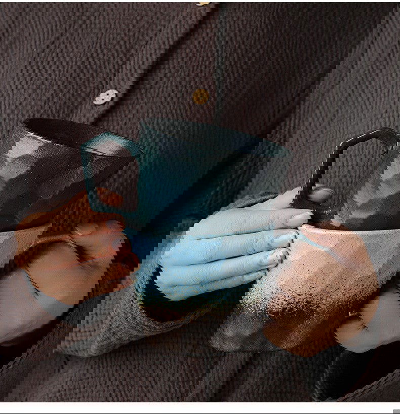 Stoneware Coffee Cup Vintage Japanese Style Mug - Grand Goldman