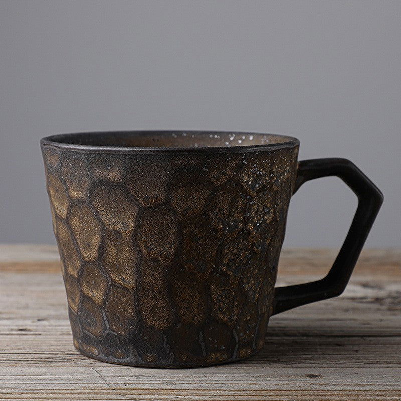 Stoneware Coffee Cup Vintage Japanese Style Mug - Grand Goldman