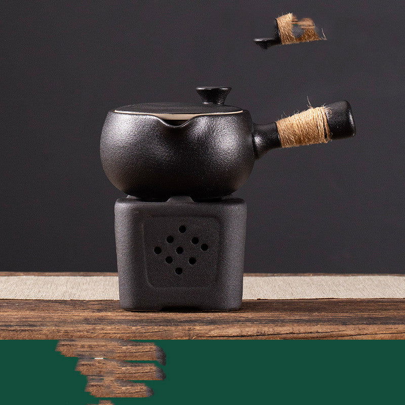 Stoneware Japanese Kung Fu Tea Set, One Pot, Four Cups With Dry Tea Tray, Tea Maker, Warm Tea Gift Box Set - Grand Goldman