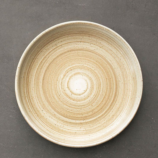 Stoneware Plate Dish Retro Household Ceramic Tableware Tray Plate - Grand Goldman
