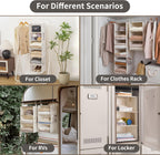 StorageWorks 6-Shelf Hanging Closet Organizers, Two 3-Shelf Separable Closet Hanging Shelves, 12" D x 12" W x 48 3⁄4" H, Mixing of Beige, White & Ivory - Grand Goldman
