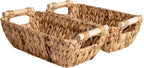 StorageWorks Hand-Woven Large Storage Baskets with Wooden Handles, Water Hyacinth Wicker Baskets for Organizing, 2-Pack - Grand Goldman