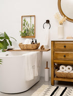 StorageWorks Hand-Woven Large Storage Baskets with Wooden Handles, Water Hyacinth Wicker Baskets for Organizing, 2-Pack - Grand Goldman