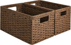 StorageWorks Wicker Basket, Baskets for Organizing, Storage Basket with Built-in Handles, Water Hyacinth Shelves (Medium 2-Pack, Natural Hyacinth) - Grand Goldman