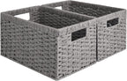 StorageWorks Wicker Basket, Baskets for Organizing, Storage Basket with Built-in Handles, Water Hyacinth Shelves (Medium 2-Pack, Natural Hyacinth) - Grand Goldman