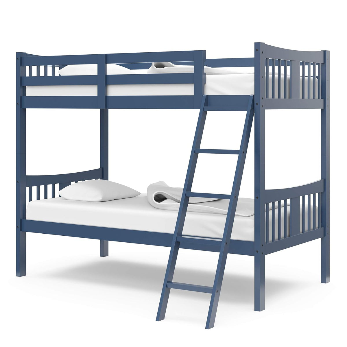 Storkcraft Caribou Bunk Bed Twin Over Twin Bunk Bed (White) - GREENGUARD Gold Certified, Twin Bunk Beds for Kids, Converts to 2 Individual Twin Beds, Bunk Beds for Kids - Grand Goldman