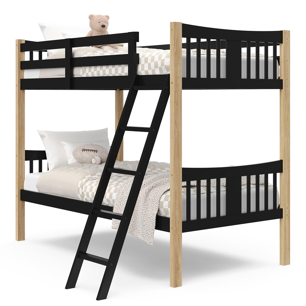 Storkcraft Caribou Bunk Bed Twin Over Twin Bunk Bed (White) - GREENGUARD Gold Certified, Twin Bunk Beds for Kids, Converts to 2 Individual Twin Beds, Bunk Beds for Kids - Grand Goldman