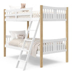Storkcraft Caribou Bunk Bed Twin Over Twin Bunk Bed (White) - GREENGUARD Gold Certified, Twin Bunk Beds for Kids, Converts to 2 Individual Twin Beds, Bunk Beds for Kids - Grand Goldman