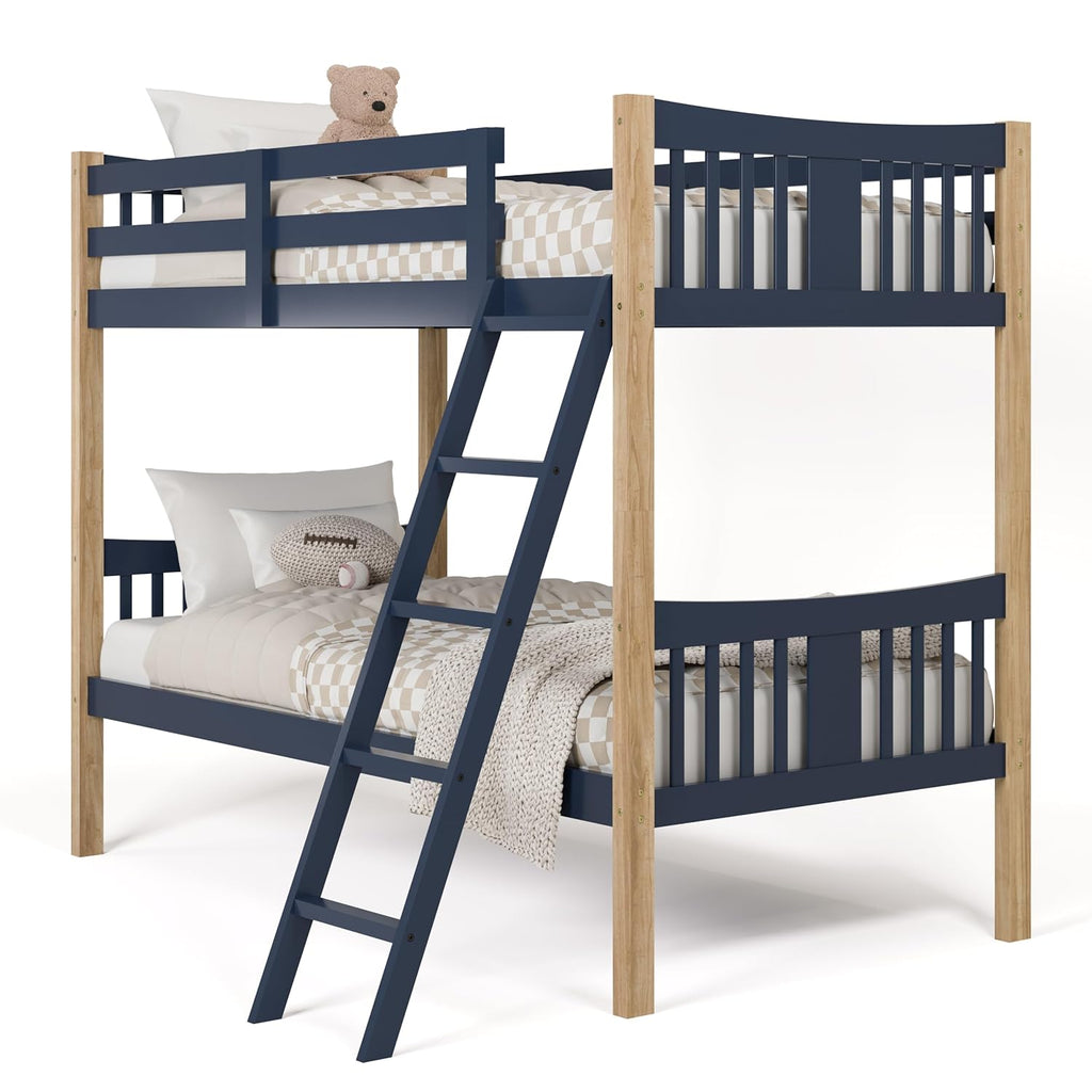 Storkcraft Caribou Bunk Bed Twin Over Twin Bunk Bed (White) - GREENGUARD Gold Certified, Twin Bunk Beds for Kids, Converts to 2 Individual Twin Beds, Bunk Beds for Kids - Grand Goldman