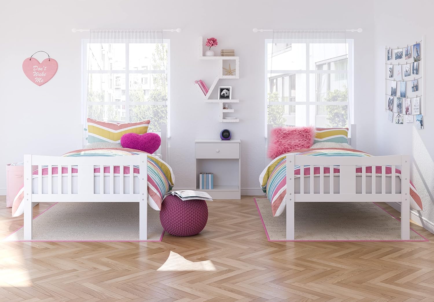 Storkcraft Caribou Bunk Bed Twin Over Twin Bunk Bed (White) - GREENGUARD Gold Certified, Twin Bunk Beds for Kids, Converts to 2 Individual Twin Beds, Bunk Beds for Kids - Grand Goldman