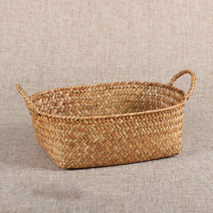Straw Organizing Basket Storage Basket Basket - Grand Goldman
