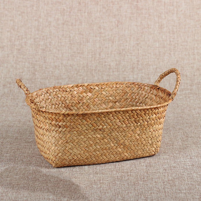 Straw Organizing Basket Storage Basket Basket - Grand Goldman