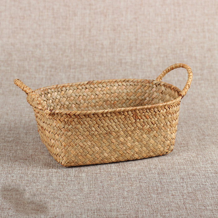 Straw Organizing Basket Storage Basket Basket - Grand Goldman