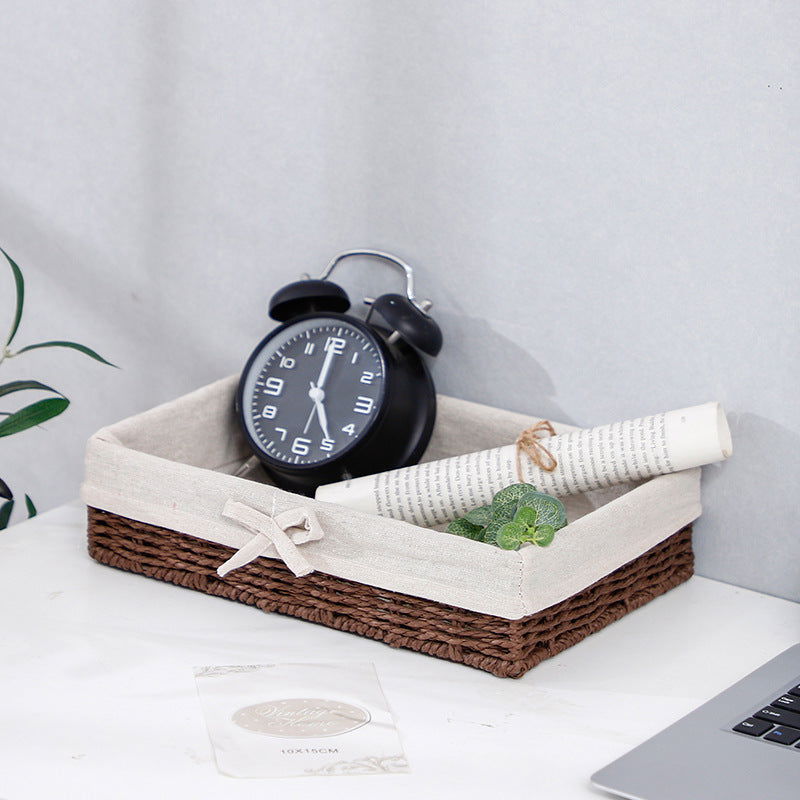 Straw Storage Basket Toy Snack Sundries Storage Box - Grand Goldman