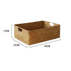 Straw Woven Rectangular Storage Baskets, Finishing Baskets, Woven Bamboo Baskets, Storage Baskets - Grand Goldman