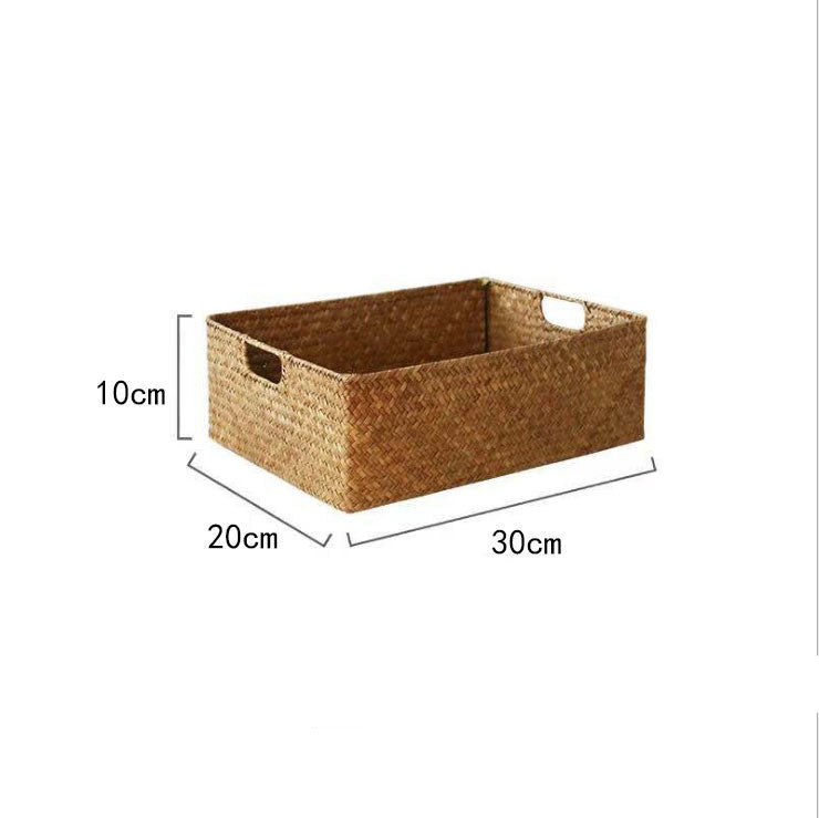 Straw Woven Rectangular Storage Baskets, Finishing Baskets, Woven Bamboo Baskets, Storage Baskets - Grand Goldman