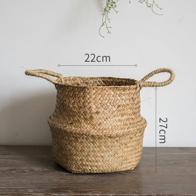 Straw storage basket, storage basket can be folded - Grand Goldman