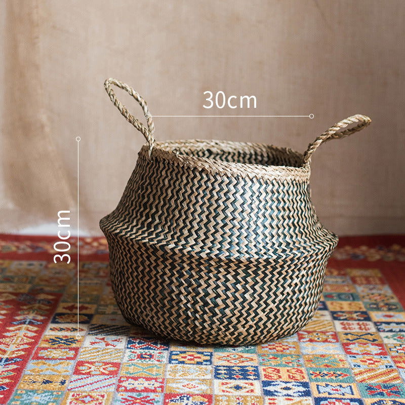 Straw storage basket, storage basket can be folded - Grand Goldman