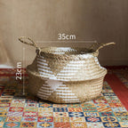 Straw storage basket, storage basket can be folded - Grand Goldman