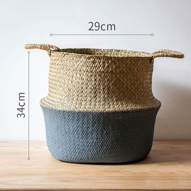 Straw storage basket, storage basket can be folded - Grand Goldman