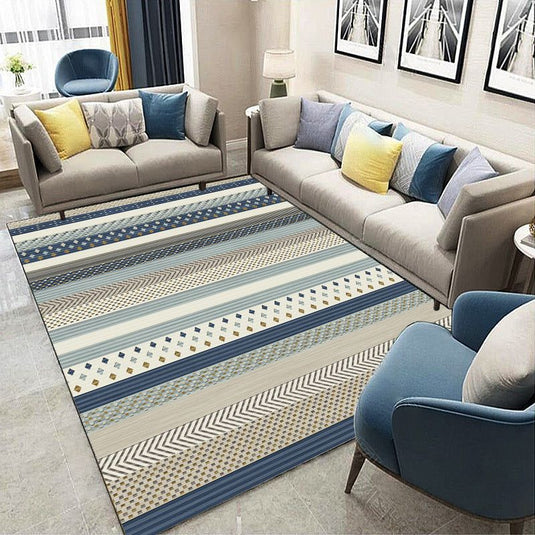 Striped Check Pattern Coffee Table Sofa Nordic Rug - Grand Goldman