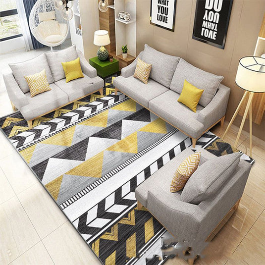 Striped Check Pattern Coffee Table Sofa Nordic Rug - Grand Goldman