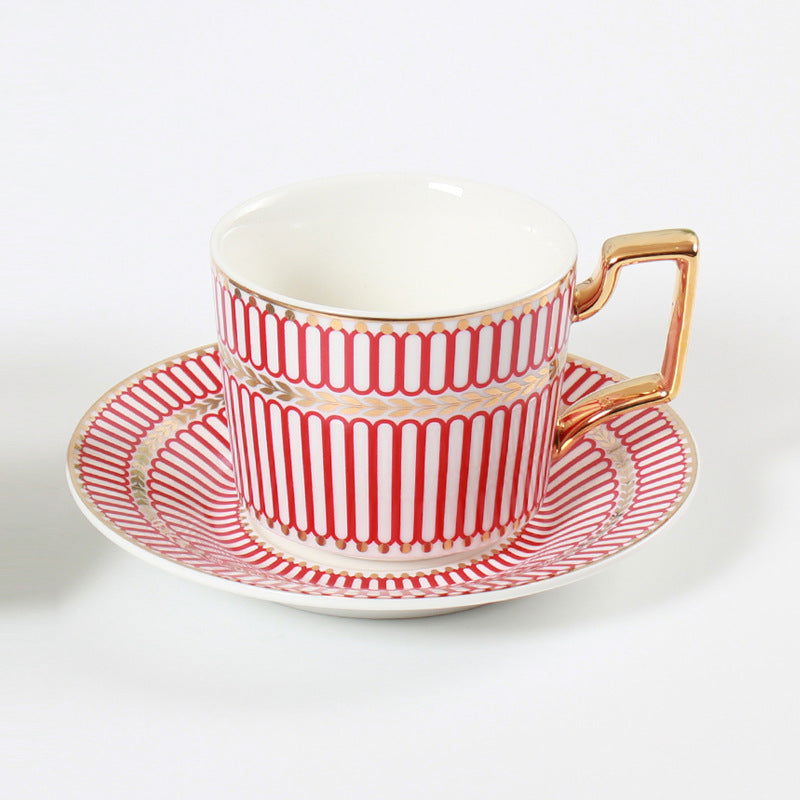 Striped bone china coffee cup - Grand Goldman