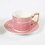 Striped bone china coffee cup - Grand Goldman