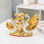 Stunning Ceramic Swan Vase Elegant Tabletop Decor Perfect for Weddings Dining Table Centerpieces Home & Office Decoration Artistic Golden Ceramic European Style Ideal Gift for Valentine's Day Birthdays Christmas - Grand Goldman