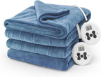 Sunbeam Electric Royal Luxe Microplush Heated Blanket 12 Heat Settings, 12-Hour Selectable Auto Shut-Off, Fast Heating, Warm and Cozy, Sandstone Color, Queen, 90" x 84" - Grand Goldman