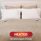 Sunbeam Electric Royal Luxe Microplush Heated Blanket 12 Heat Settings, 12-Hour Selectable Auto Shut-Off, Fast Heating, Warm and Cozy, Sandstone Color, Queen, 90" x 84" - Grand Goldman