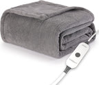 Sunbeam Electric Royal Luxe Microplush Heated Blanket 12 Heat Settings, 12-Hour Selectable Auto Shut-Off, Fast Heating, Warm and Cozy, Sandstone Color, Queen, 90" x 84" - Grand Goldman