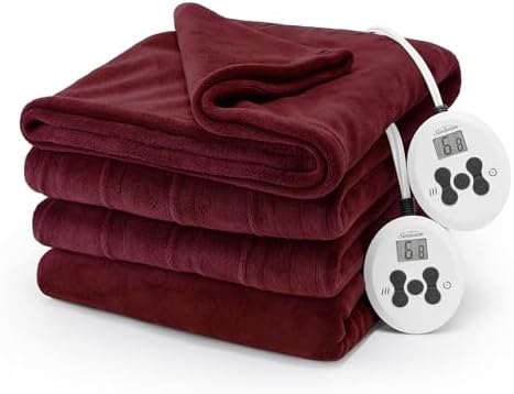 Sunbeam Electric Royal Luxe Microplush Heated Blanket 12 Heat Settings, 12-Hour Selectable Auto Shut-Off, Fast Heating, Warm and Cozy, Sandstone Color, Queen, 90" x 84" - Grand Goldman