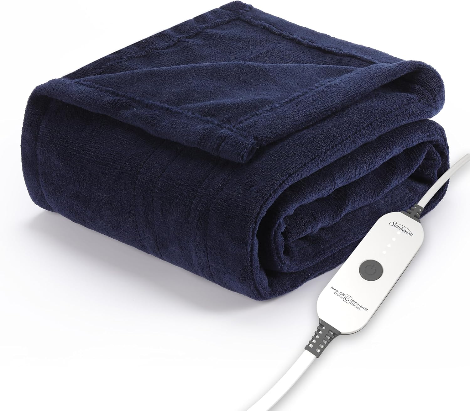Sunbeam Electric Royal Luxe Microplush Heated Blanket 12 Heat Settings, 12-Hour Selectable Auto Shut-Off, Fast Heating, Warm and Cozy, Sandstone Color, Queen, 90" x 84" - Grand Goldman