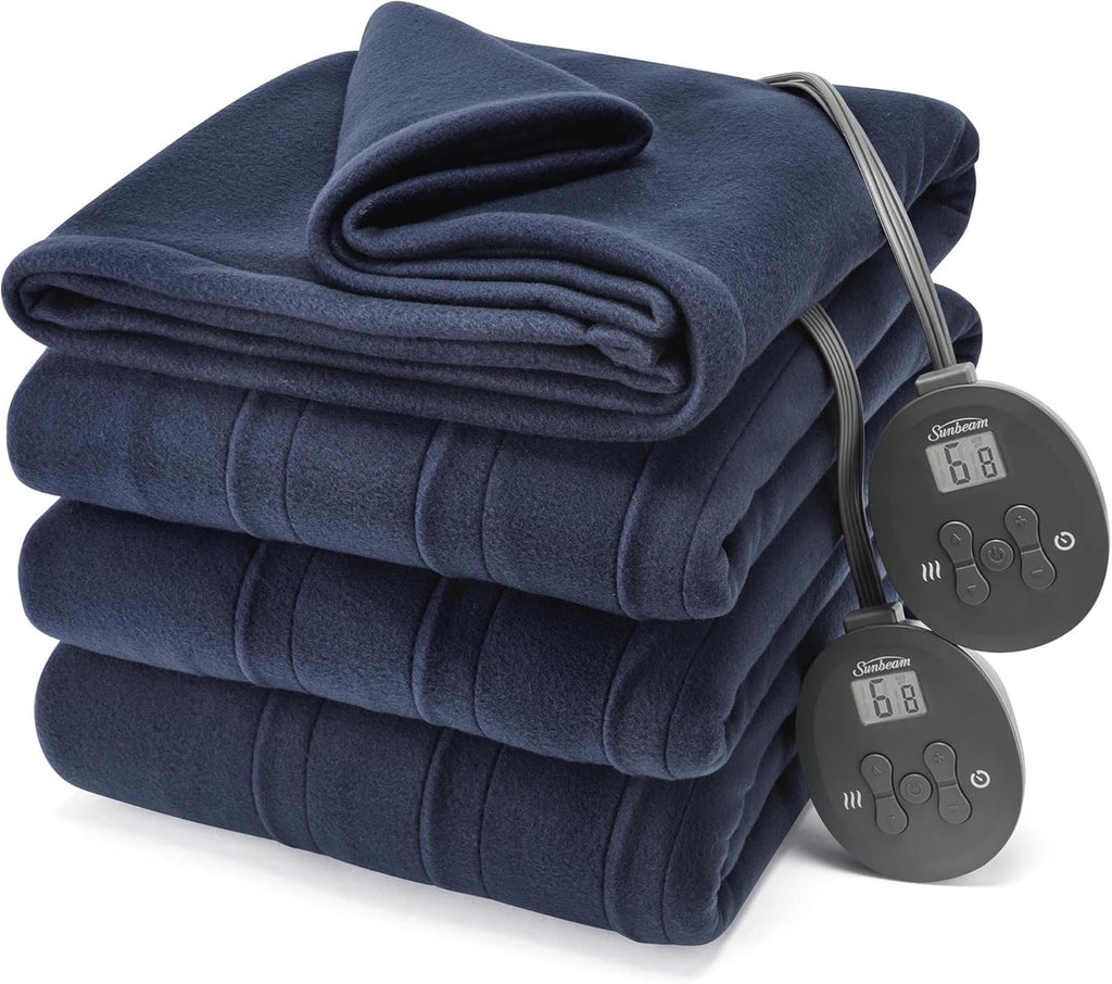 Sunbeam Royal Ultra Rodeen Blue Plaid Heated Personal Throw / Blanket, Cozy-Warm, Adjustable Heat Settings - Grand Goldman