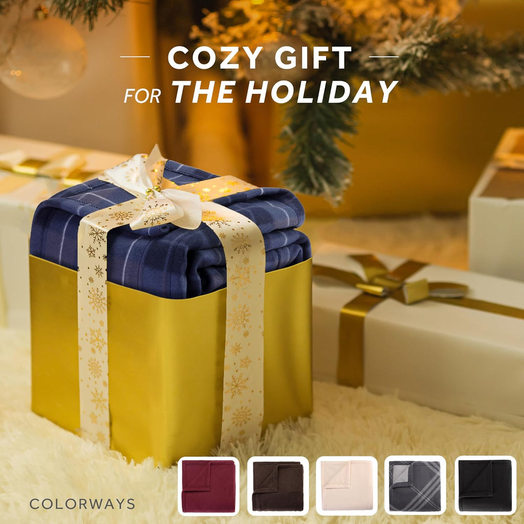 Sunbeam Royal Ultra Rodeen Blue Plaid Heated Personal Throw / Blanket, Cozy-Warm, Adjustable Heat Settings - Grand Goldman