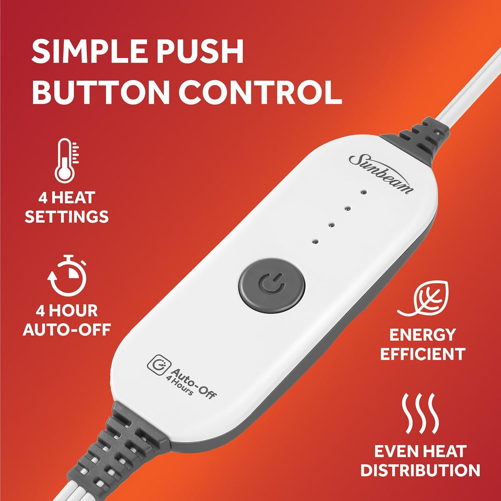 Sunbeam Royal Ultra Rodeen Blue Plaid Heated Personal Throw / Blanket, Cozy-Warm, Adjustable Heat Settings - Grand Goldman