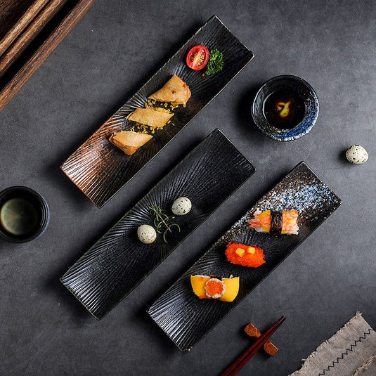 Sushi Japanese Dish Rectangular Ceramic Tableware - Grand Goldman