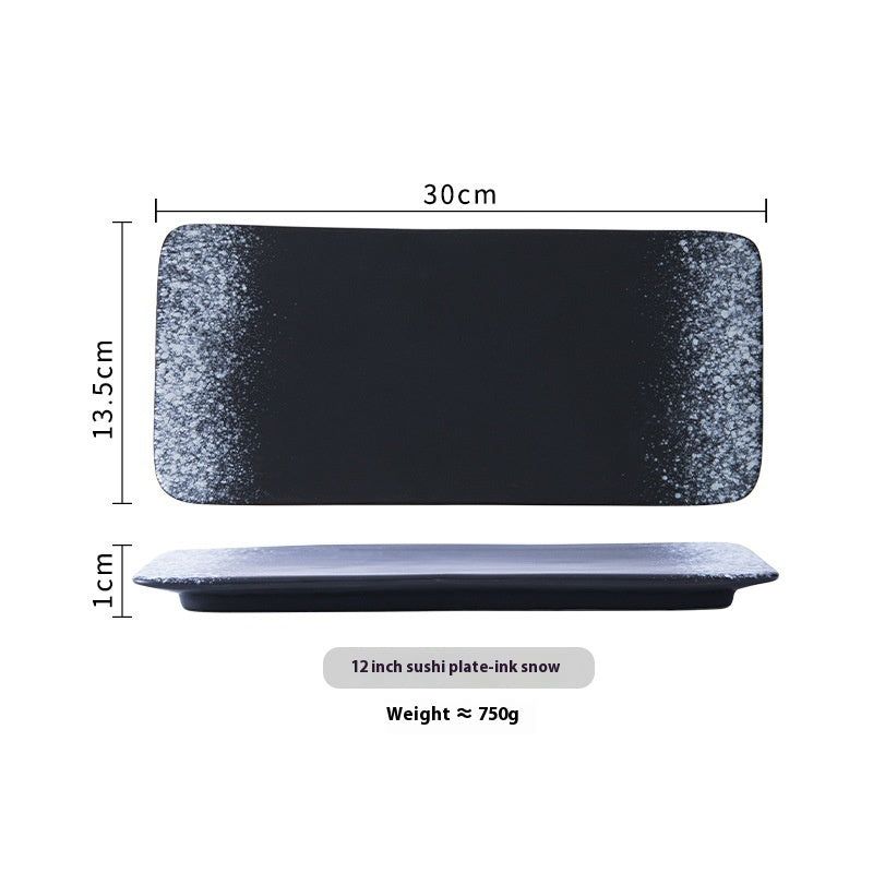Sushi Plate Household Ceramic Western Cuisine Plate Creative Rectangle Plate Japanese Dish - Grand Goldman