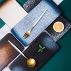 Sushi Plate Household Ceramic Western Cuisine Plate Creative Rectangle Plate Japanese Dish - Grand Goldman