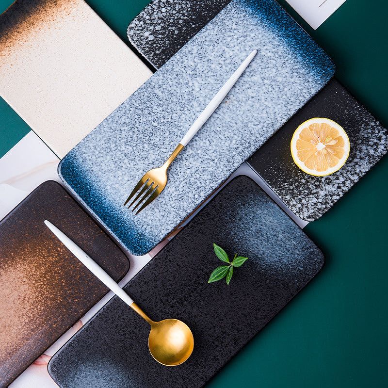 Sushi Plate Household Ceramic Western Cuisine Plate Creative Rectangle Plate Japanese Dish - Grand Goldman