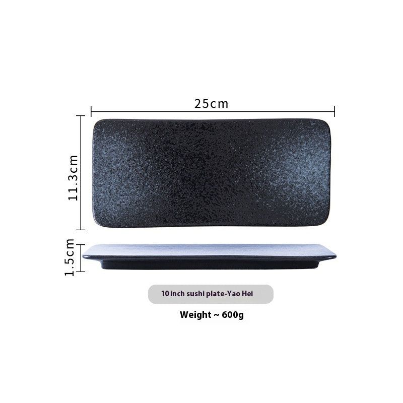 Sushi Plate Household Ceramic Western Cuisine Plate Creative Rectangle Plate Japanese Dish - Grand Goldman