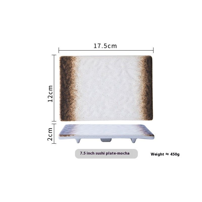 Sushi Plate Household Ceramic Western Cuisine Plate Creative Rectangle Plate Japanese Dish - Grand Goldman
