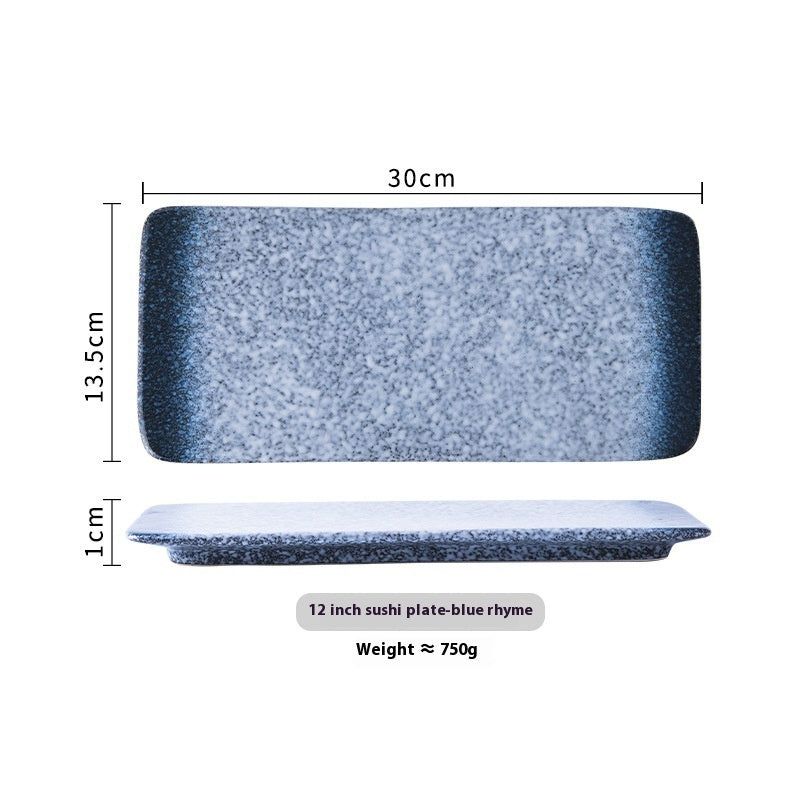 Sushi Plate Household Ceramic Western Cuisine Plate Creative Rectangle Plate Japanese Dish - Grand Goldman